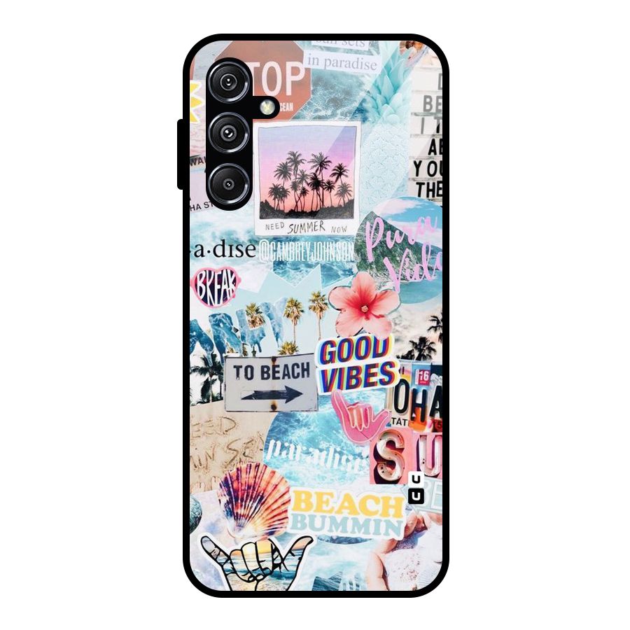 Beaching Life Glass Back Case for Galaxy M34 5G