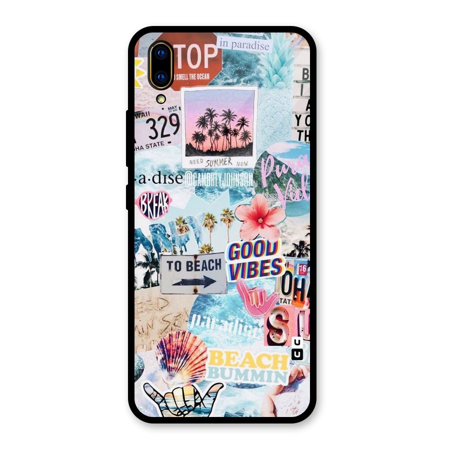 Beaching Life Glass Back Case for Vivo V11 Pro