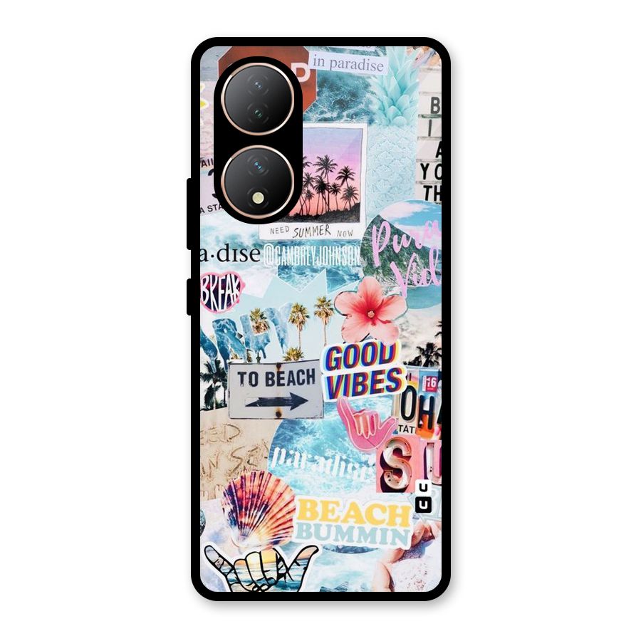 Beaching Life Glass Back Case for Vivo Y100A