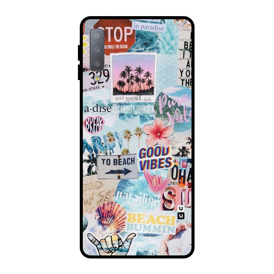 Beaching Life Metal Back Case for Galaxy A7 (2018)