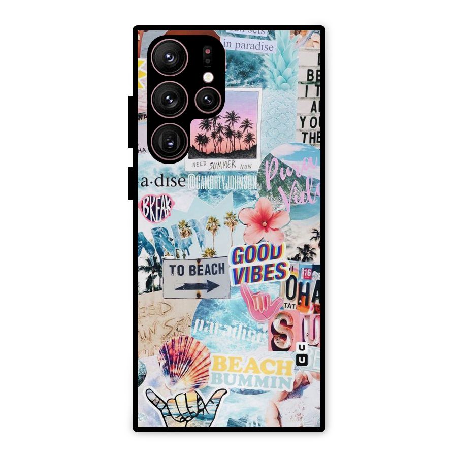 Beaching Life Metal Back Case for Galaxy S22 Ultra 5G