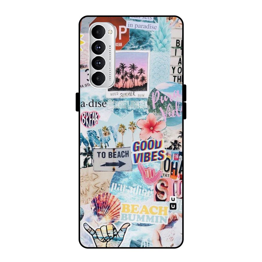 Beaching Life Metal Back Case for Oppo Reno4 Pro