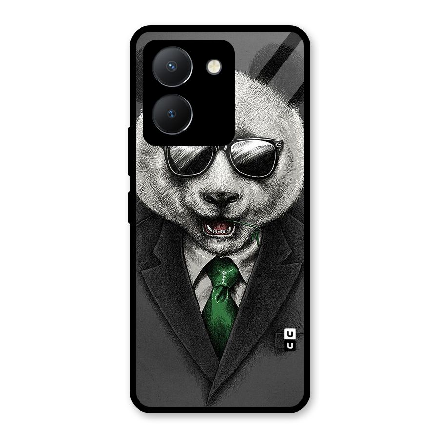 Bear Face Glass Back Case for Vivo Y36