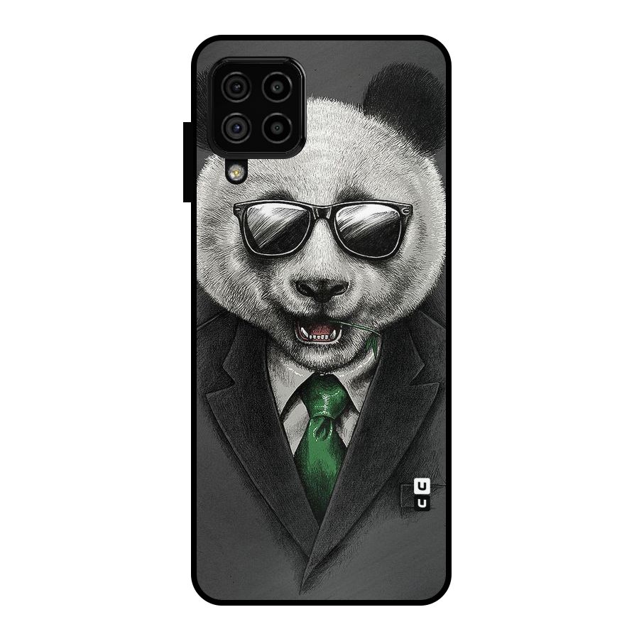 Bear Face Metal Back Case for Galaxy A22 4G