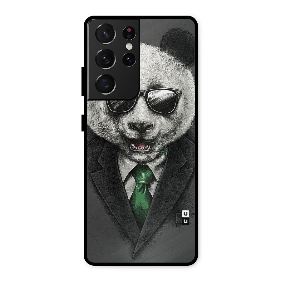 Bear Face Metal Back Case for Galaxy S21 Ultra 5G