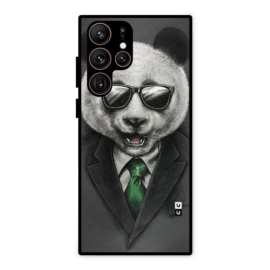 Bear Face Metal Back Case for Galaxy S22 Ultra 5G