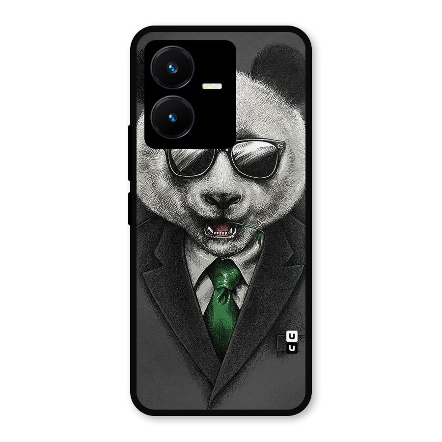 Bear Face Metal Back Case for Vivo Y22s