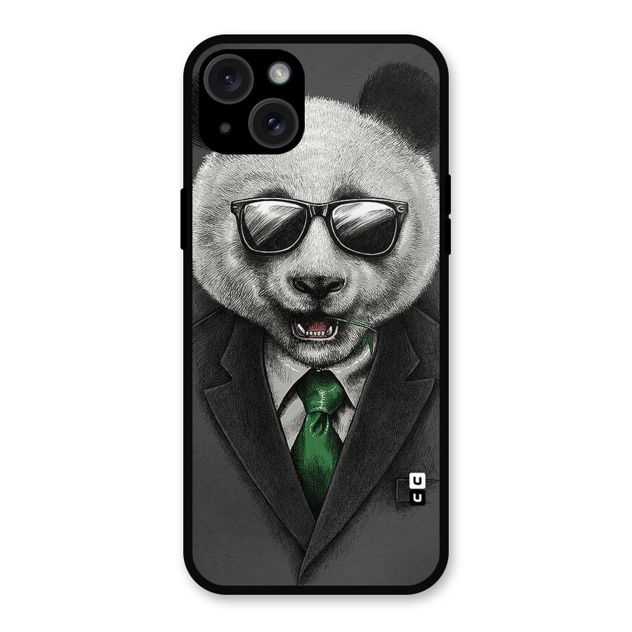 Bear Face Metal Back Case for iPhone 15 Plus