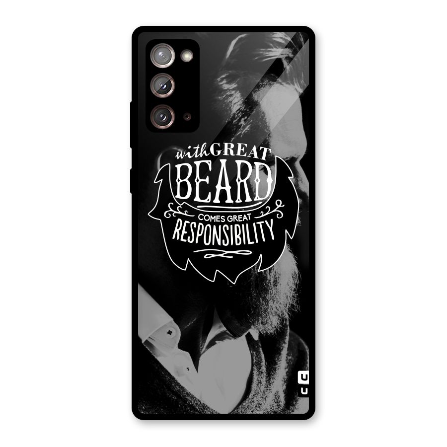 Beard Responsibility Quote Glass Back Case for Galaxy Note 20