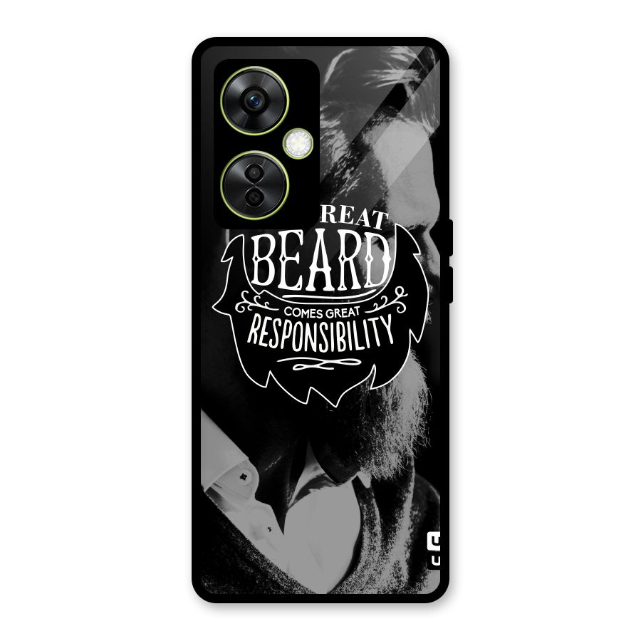 Beard Responsibility Quote Glass Back Case for OnePlus Nord CE 3 Lite