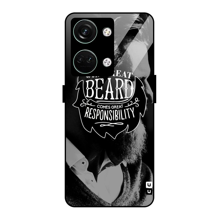 Beard Responsibility Quote Glass Back Case for Oneplus Nord 3