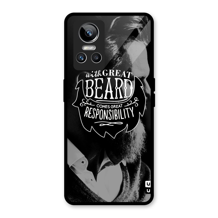 Beard Responsibility Quote Glass Back Case for Realme GT Neo 3