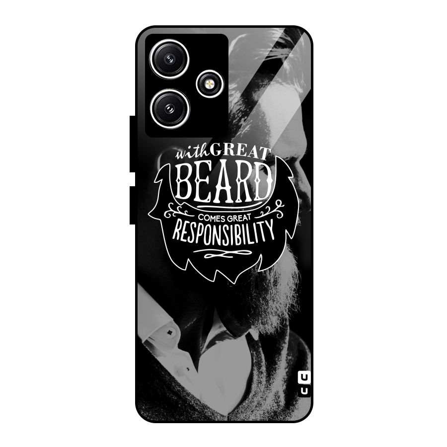 Beard Responsibility Quote Glass Back Case for Redmi 12 5G