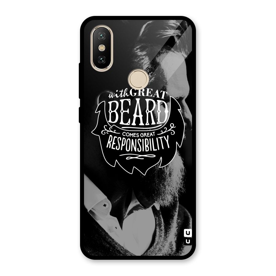 Beard Responsibility Quote Glass Back Case for Redmi A2