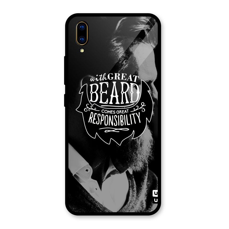 Beard Responsibility Quote Glass Back Case for Vivo V11 Pro