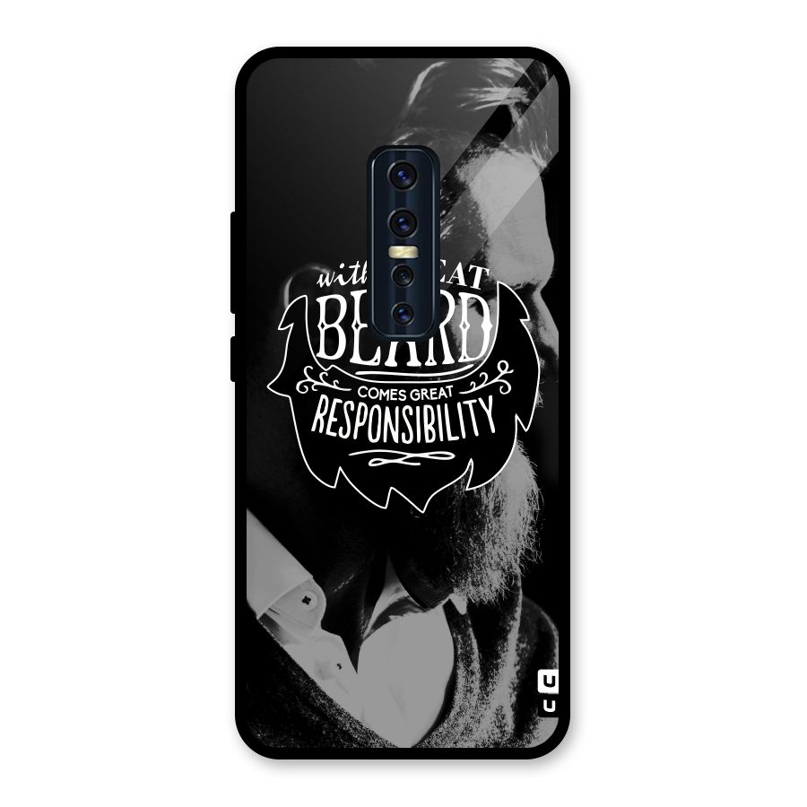 Beard Responsibility Quote Glass Back Case for Vivo V17 Pro