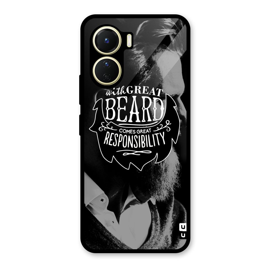 Beard Responsibility Quote Glass Back Case for Vivo Y16