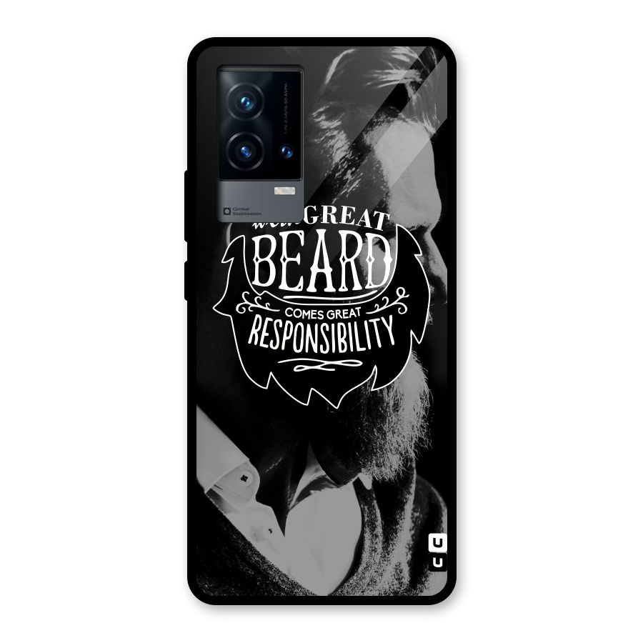 Beard Responsibility Quote Glass Back Case for iQOO 9 5G