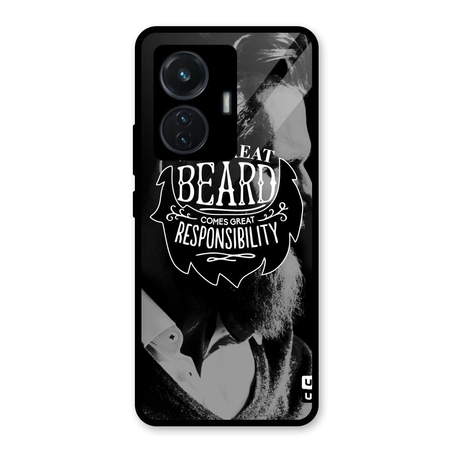 Beard Responsibility Quote Glass Back Case for iQOO Z6 44W