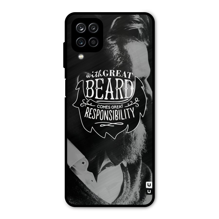 Beard Responsibility Quote Metal Back Case for Galaxy A12