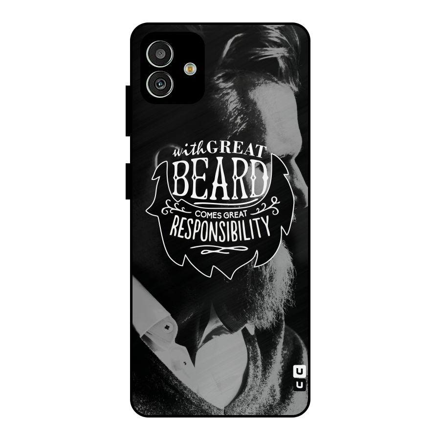 Beard Responsibility Quote Metal Back Case for Galaxy M13 5G