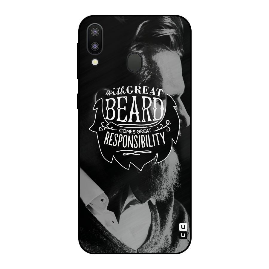 Beard Responsibility Quote Metal Back Case for Galaxy M20
