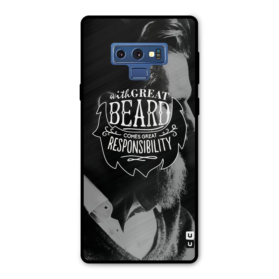 Beard Responsibility Quote Metal Back Case for Galaxy Note 9