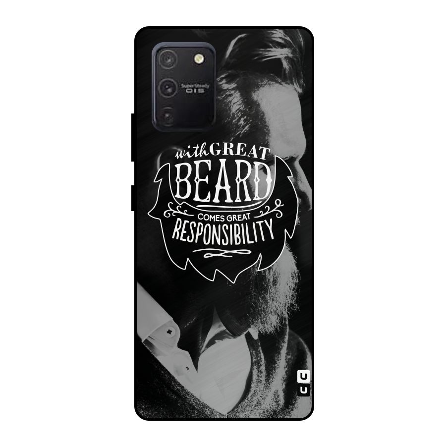 Beard Responsibility Quote Metal Back Case for Galaxy S10 Lite