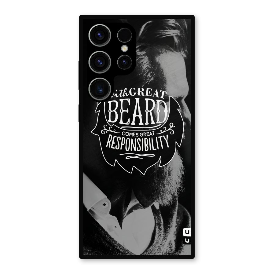 Beard Responsibility Quote Metal Back Case for Galaxy S23 Ultra