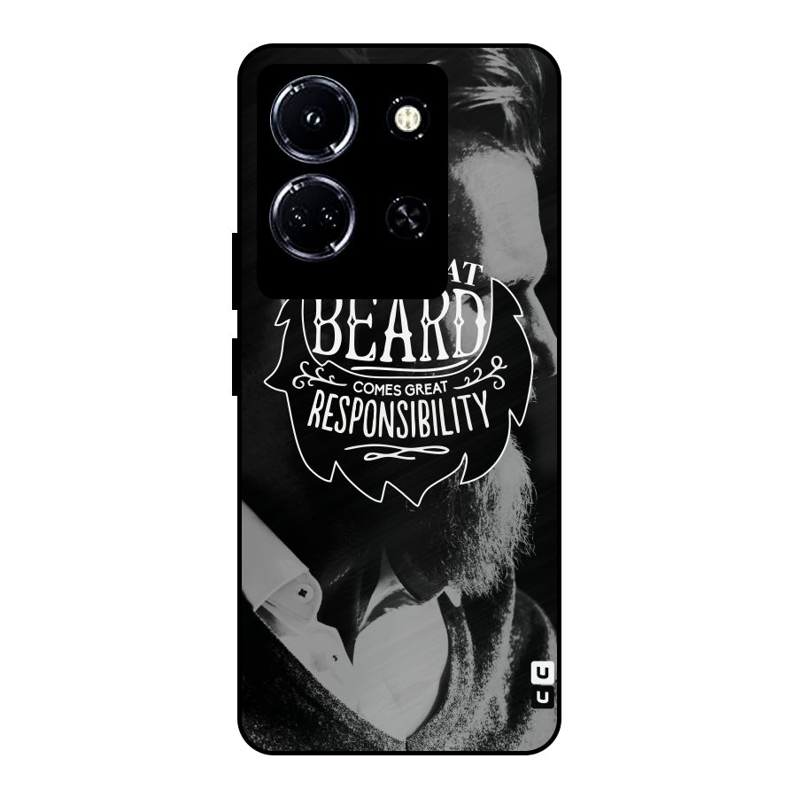 Beard Responsibility Quote Metal Back Case for Infinix Note 30 5G