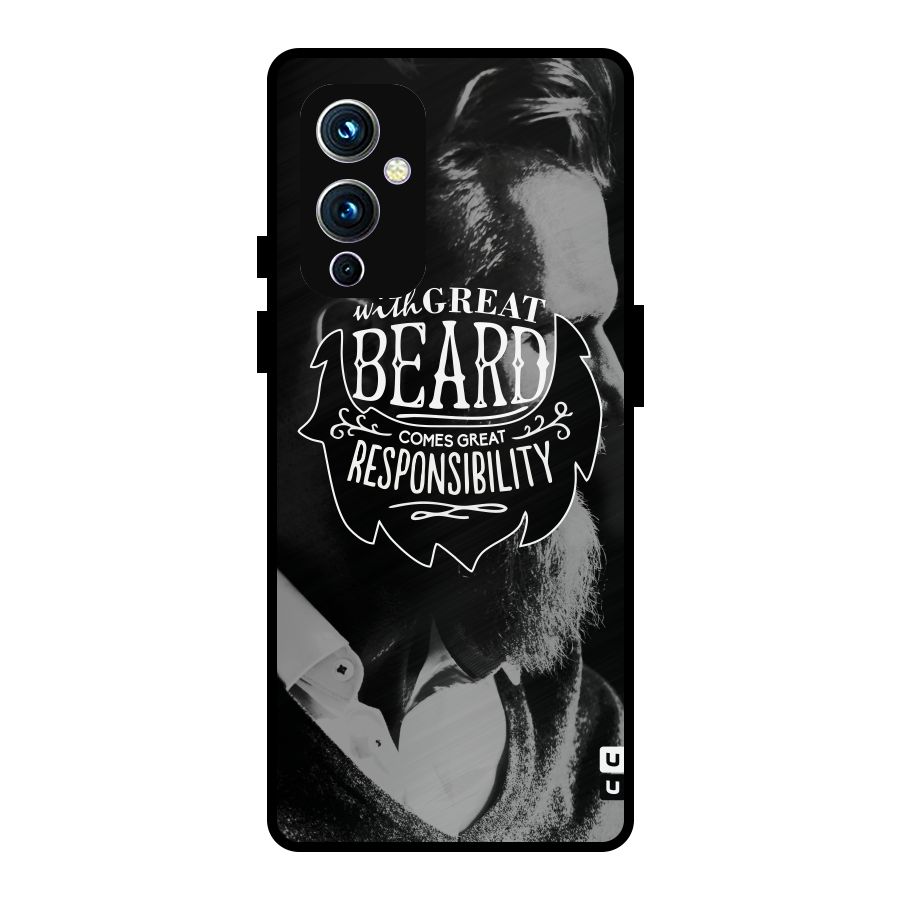 Beard Responsibility Quote Metal Back Case for OnePlus 9