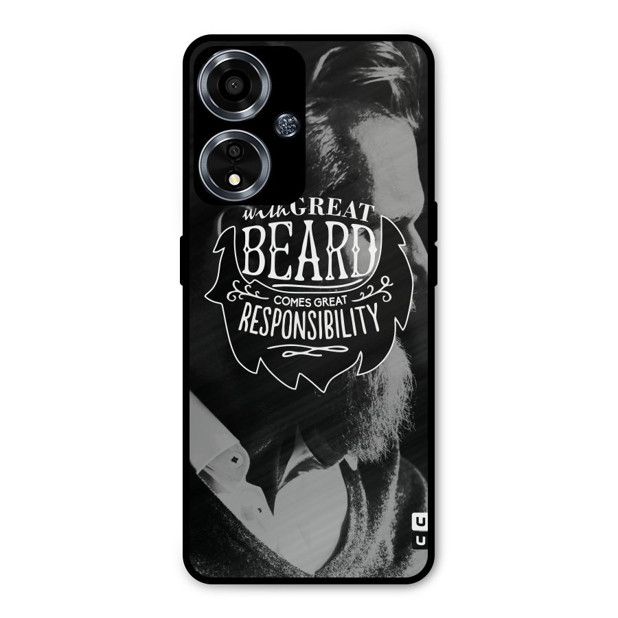 Beard Responsibility Quote Metal Back Case for Oppo A59