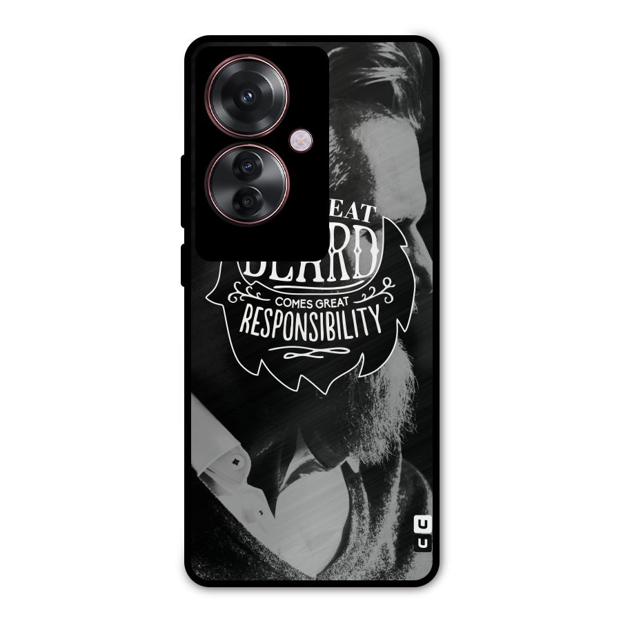 Beard Responsibility Quote Metal Back Case for Oppo F25 Pro