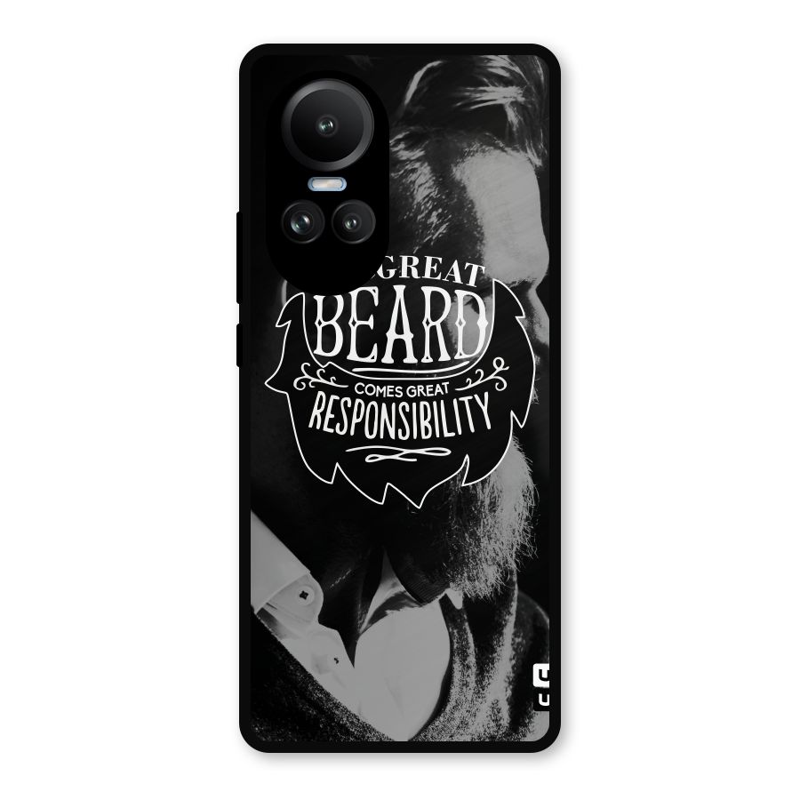 Beard Responsibility Quote Metal Back Case for Oppo Reno10 Pro