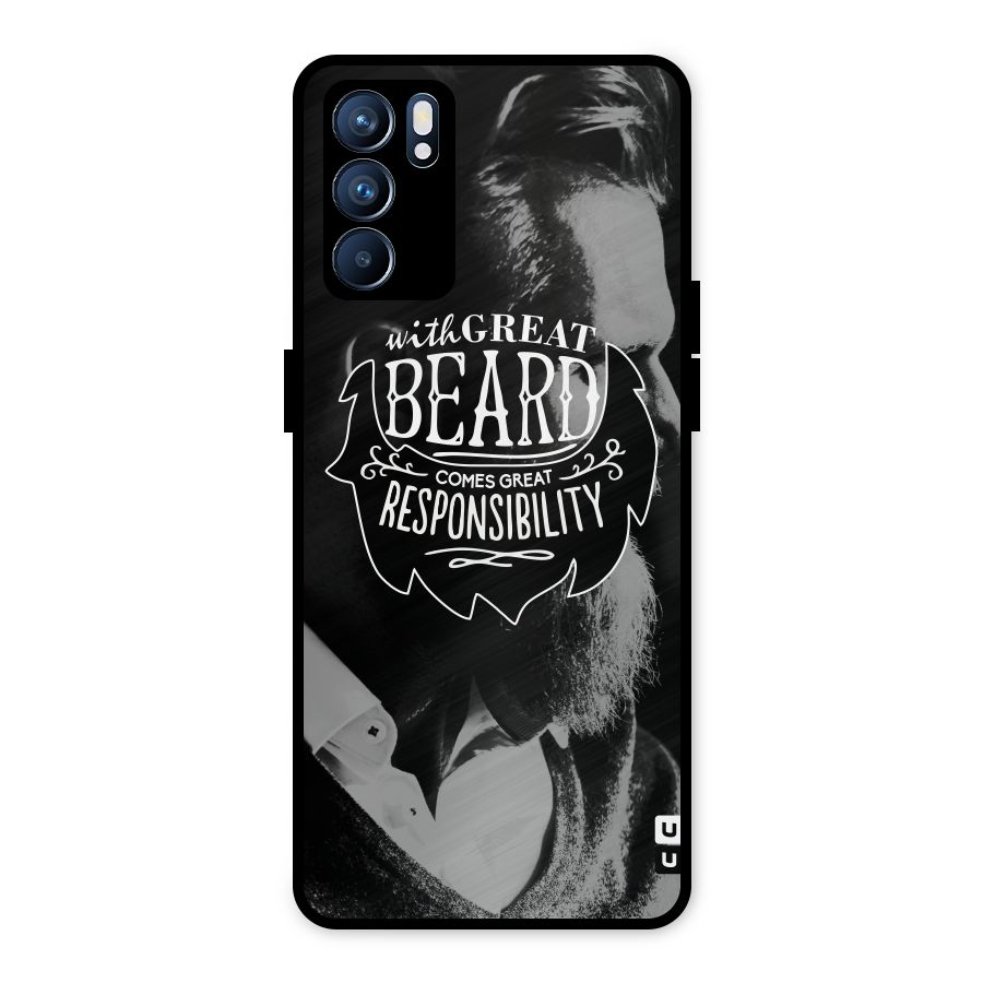 Beard Responsibility Quote Metal Back Case for Oppo Reno6 5G