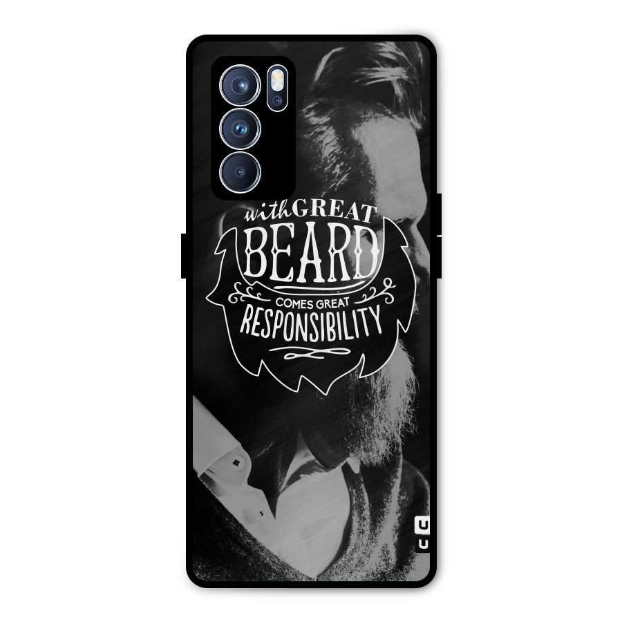 Beard Responsibility Quote Metal Back Case for Oppo Reno6 Pro 5G