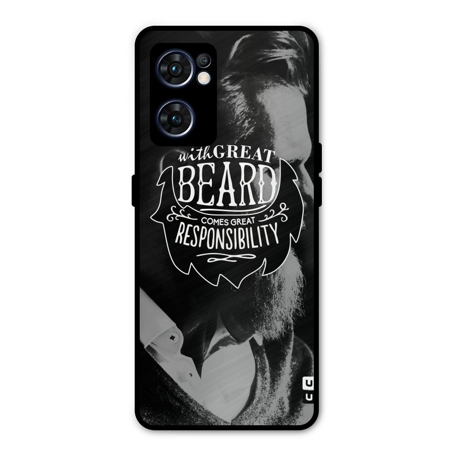 Beard Responsibility Quote Metal Back Case for Oppo Reno7 5G