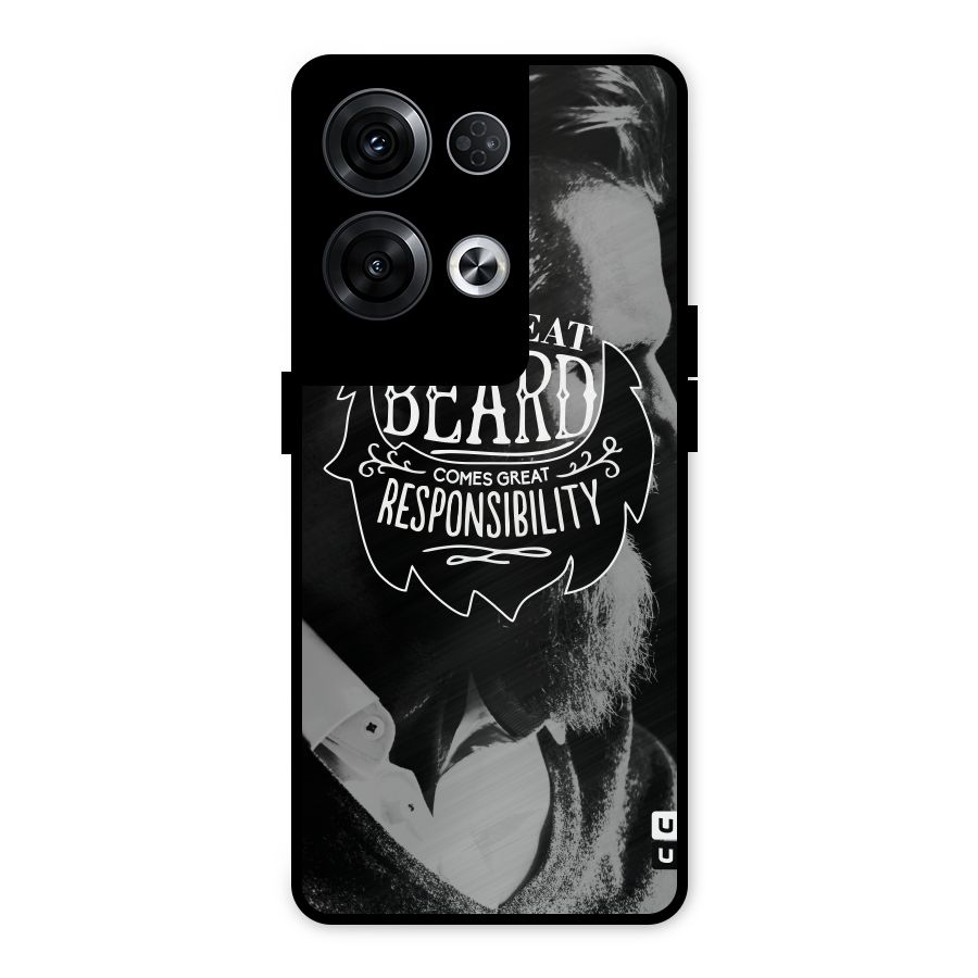 Beard Responsibility Quote Metal Back Case for Oppo Reno8 Pro 5G