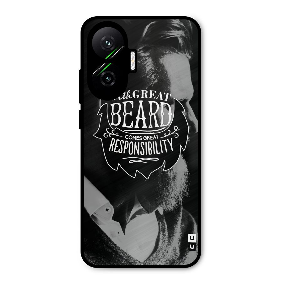 Beard Responsibility Quote Metal Back Case for Poco F7