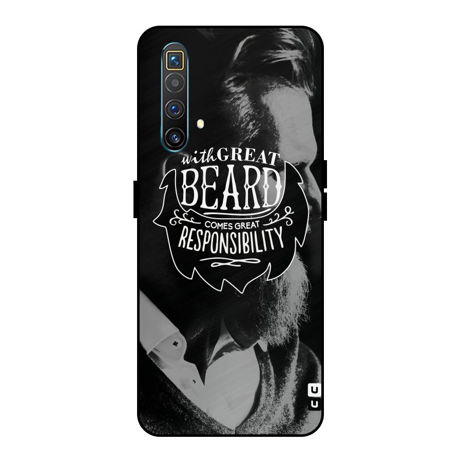 Beard Responsibility Quote Metal Back Case for Realme X3