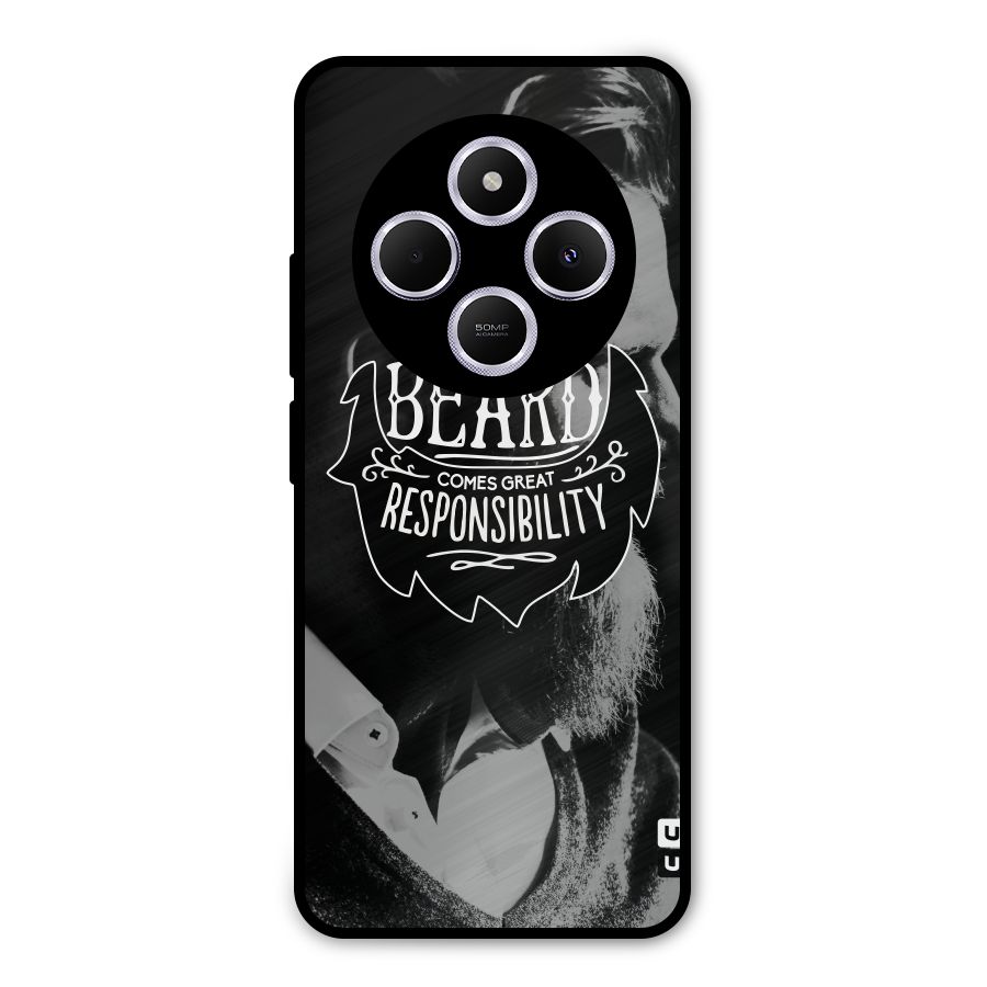 Beard Responsibility Quote Metal Back Case for Redmi 14C