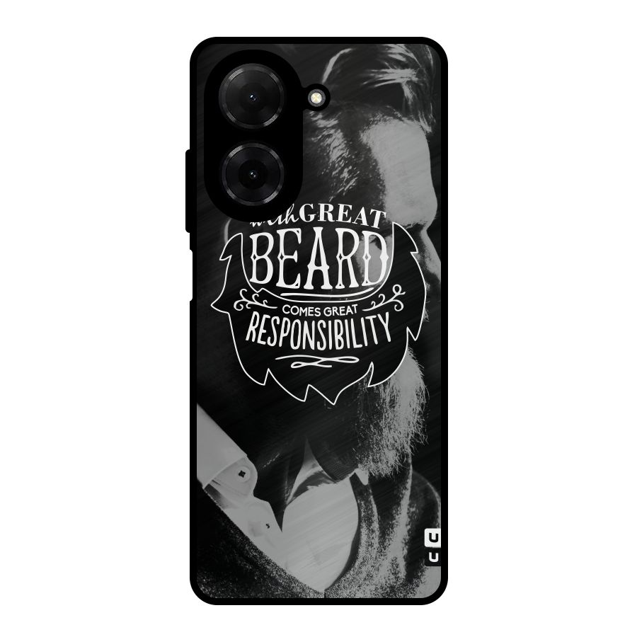 Beard Responsibility Quote Metal Back Case for Redmi A5 4G