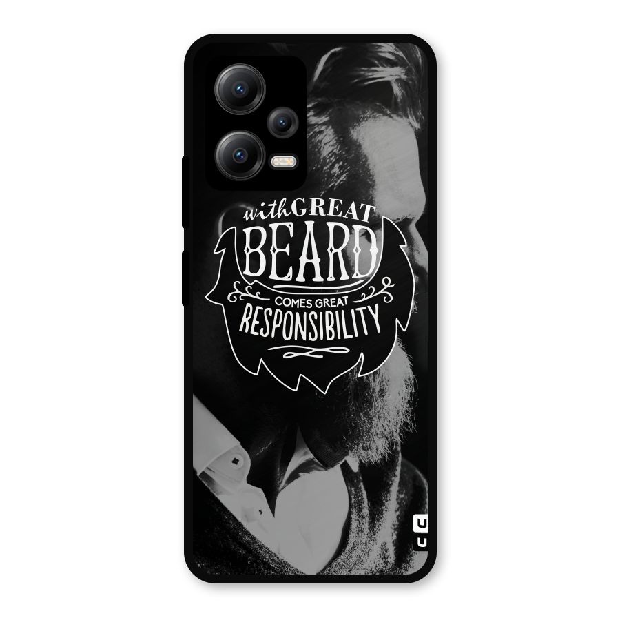 Beard Responsibility Quote Metal Back Case for Redmi Note 12 5G