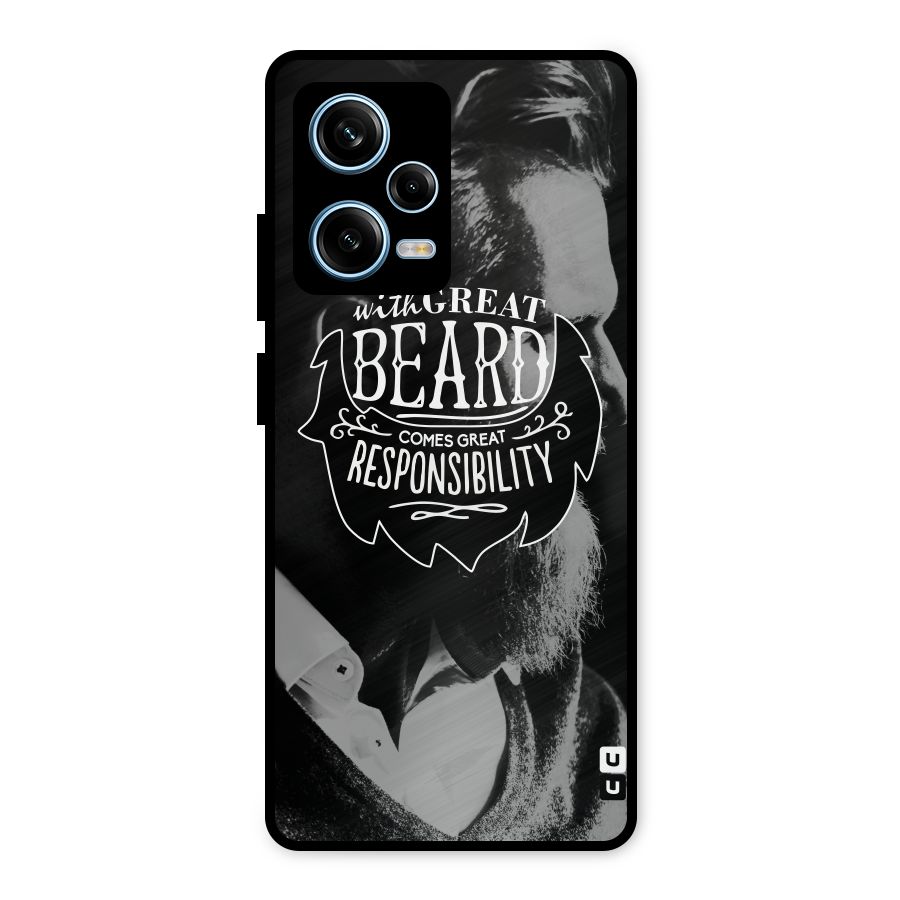 Beard Responsibility Quote Metal Back Case for Redmi Note 12 Pro