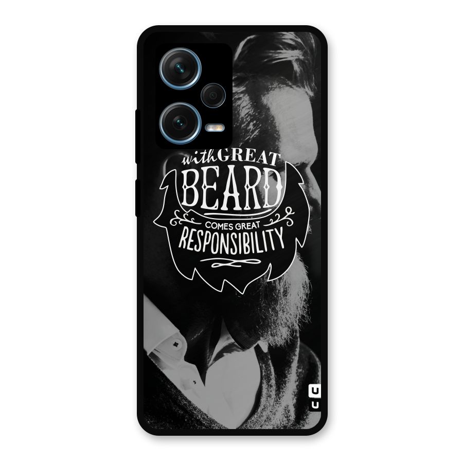 Beard Responsibility Quote Metal Back Case for Redmi Note 12 Pro Plus 5G