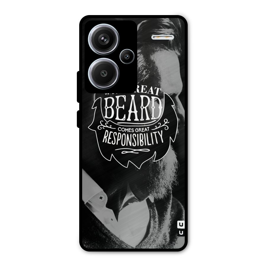 Beard Responsibility Quote Metal Back Case for Redmi Note 13 Pro Plus