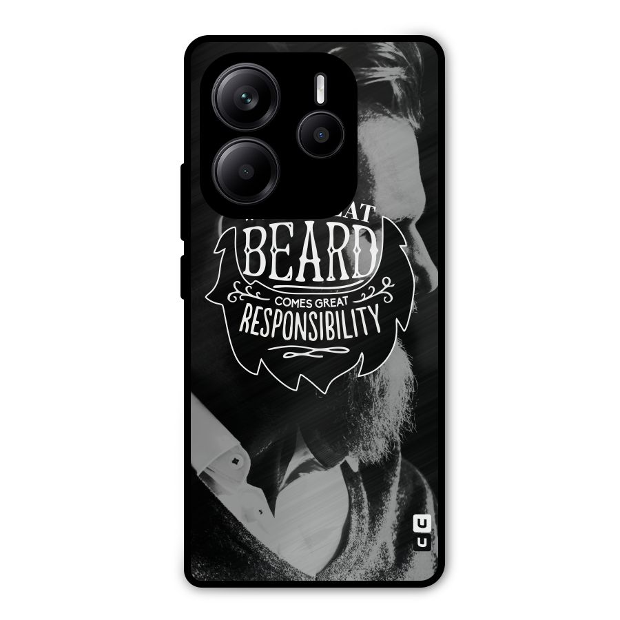 Beard Responsibility Quote Metal Back Case for Redmi Note 14 5G