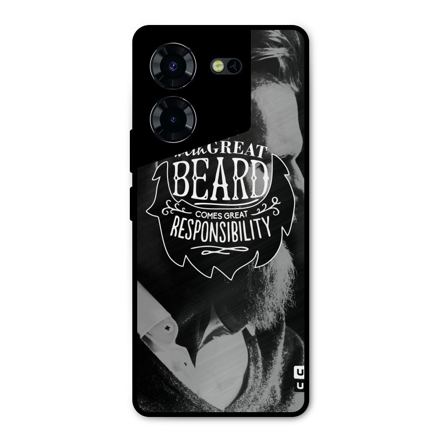 Beard Responsibility Quote Metal Back Case for Tecno Pova 5 Pro 5G
