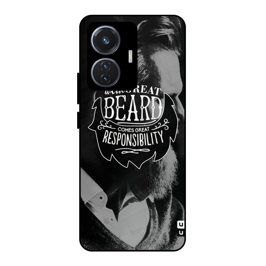 Beard Responsibility Quote Metal Back Case for Vivo T1 44W