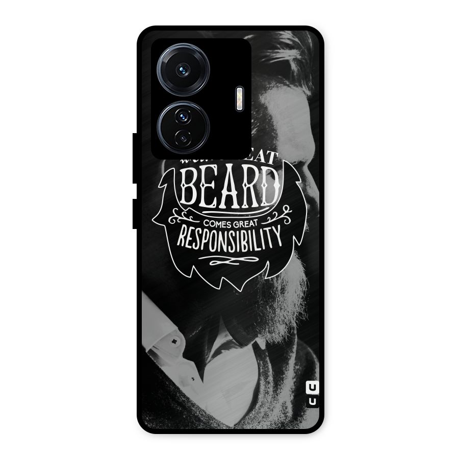 Beard Responsibility Quote Metal Back Case for Vivo T1 Pro